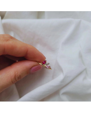 Gold ring pink-ruby