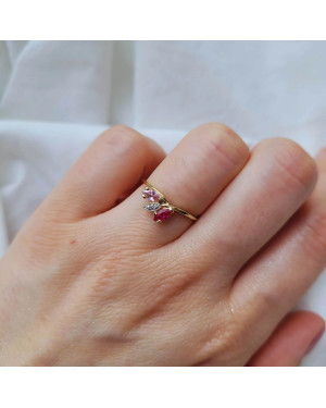Gold ring pink-ruby
