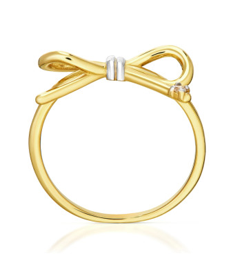 14k gold bow ring