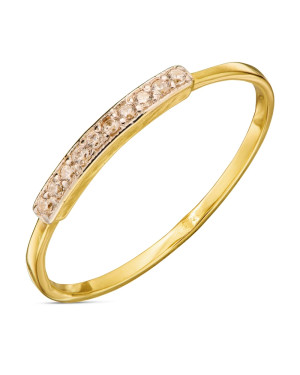 Thin gold ring with white cubic zirconia 14k