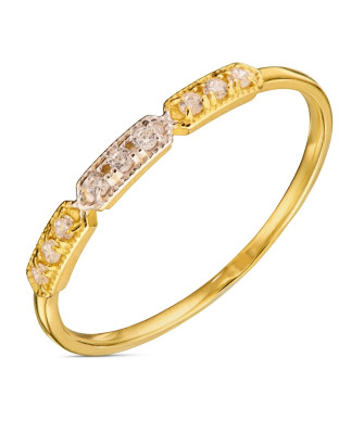 Thin 14k gold ring with white cubic zirconia