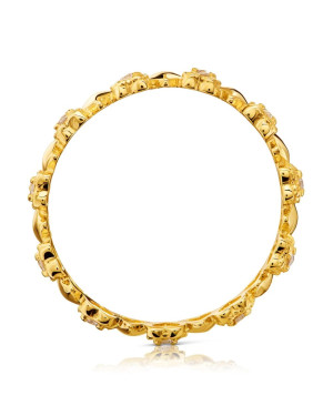 Gold ring 8k heart white stones