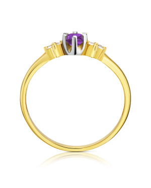 Engagement ring with purple stone 14k