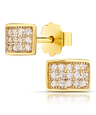 Kolczyki prostokątne z kamieniami 8k
