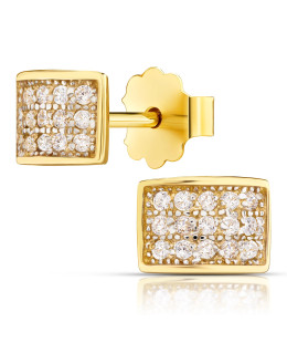 Rectangular earrings with 8k stones