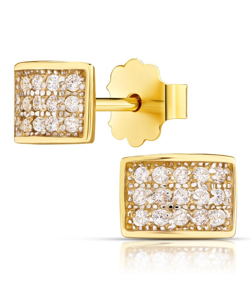 Rectangular earrings with 8k stones