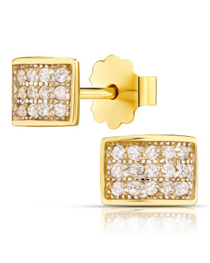 Rectangular earrings with 8k stones