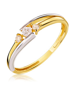 Gold ring with cubic zirconia 8k