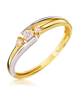 Gold ring with cubic zirconia 8k