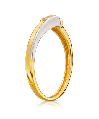Gold ring with cubic zirconia 8k