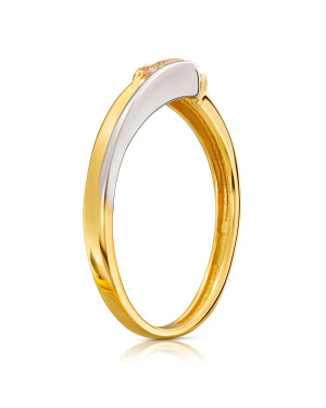 Gold ring with cubic zirconia 8k