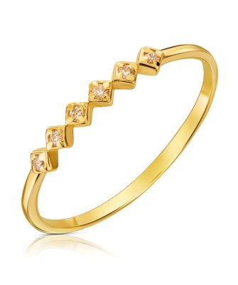 Thin gold ring 8k zirconia