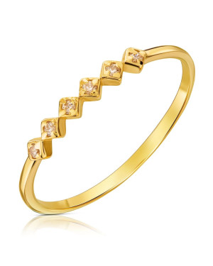 Thin gold ring 8k zirconia