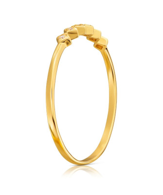 Thin gold ring 8k zirconia