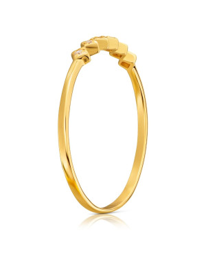 Thin gold ring 8k zirconia
