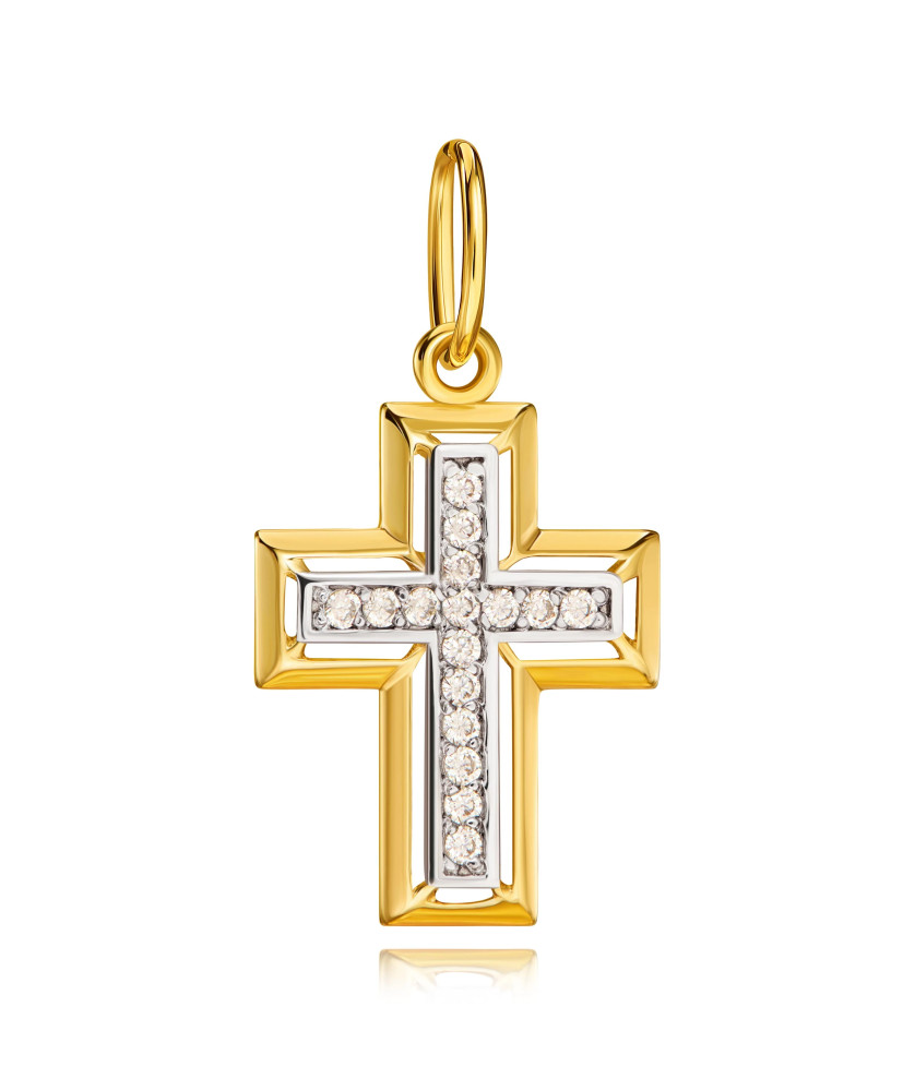 Gold cross white zircons