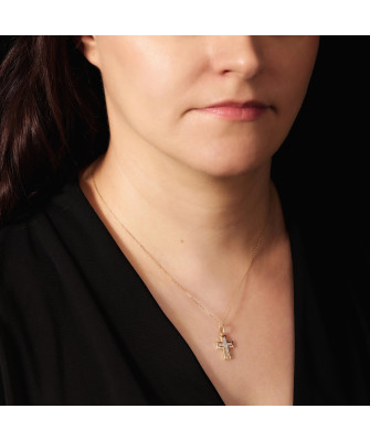 Gold cross white zircons