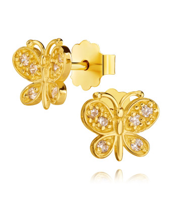 Butterfly earrings with cubic zirconia 8k