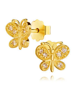 Butterfly earrings with cubic zirconia 8k