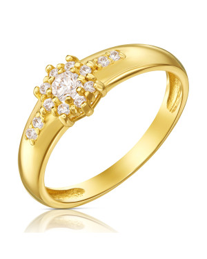 Flower ring 14k cubic zirconia