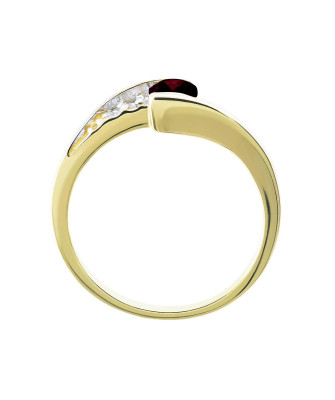 Delicate ring with a red stone 8k