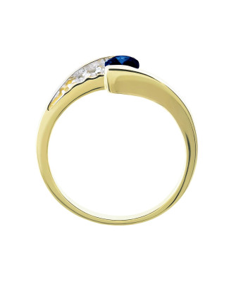 Delicate ring with a blue stone 8k