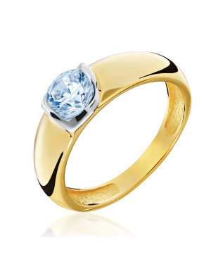 Gold ring with a large blue stone