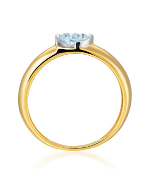 Gold ring with a large blue stone