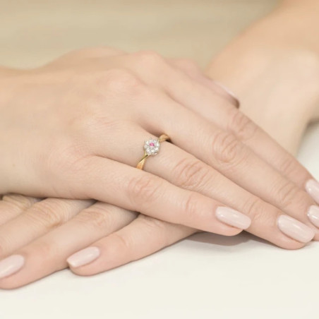 Gold ring with diamond EY-72 ruby ​​| GoldJewellery