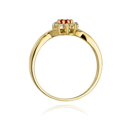 Gold ring with diamond EY-72 ruby ​​| GoldJewellery