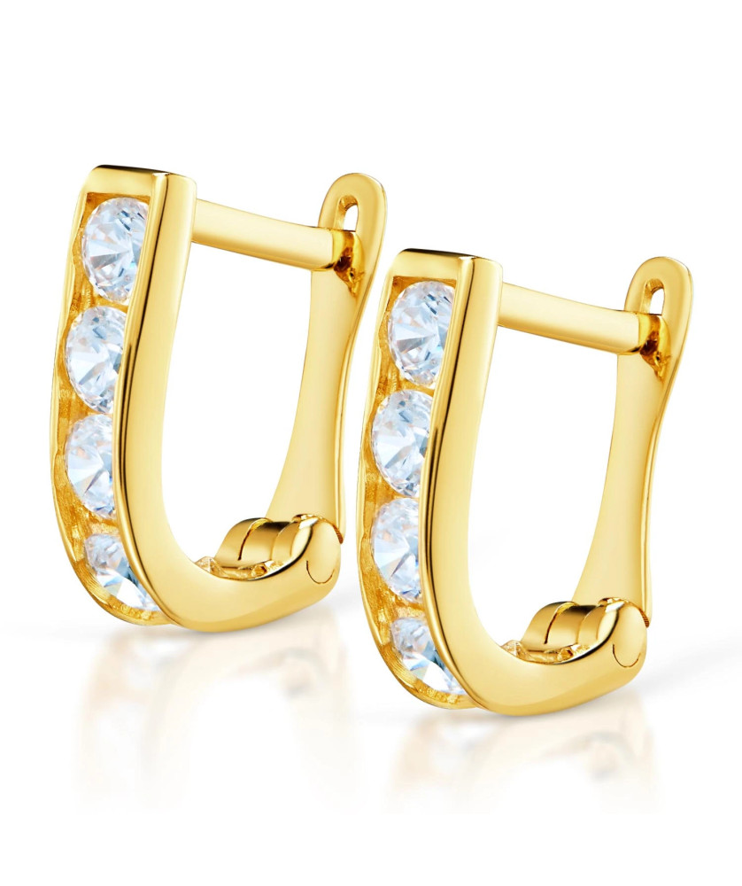 Blue zirconia communion earrings 14k gold test