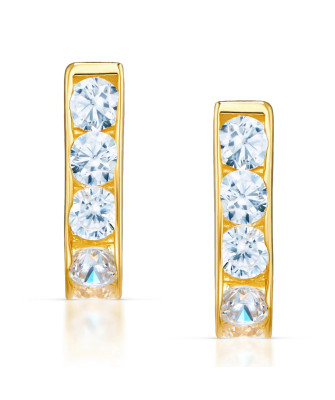Blue zirconia communion earrings 14k gold test
