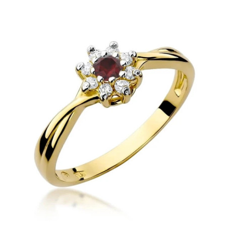 Gold ring with diamond EY-72 ruby ​​| GoldJewellery