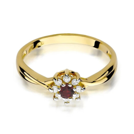 Gold ring with diamond EY-72 ruby ​​| GoldJewellery
