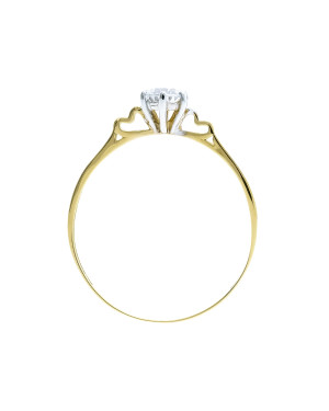 Gold engagement ring 14k hearts