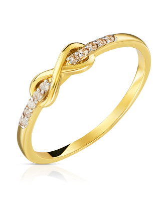 Gold Ring with Cubic Zirconia Infinity 14k Test