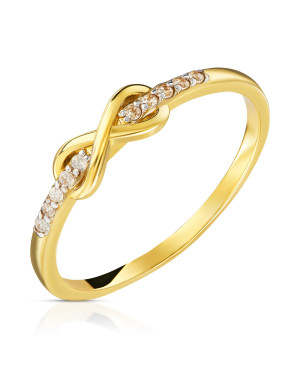Gold Ring with Cubic Zirconia Infinity 14k Test