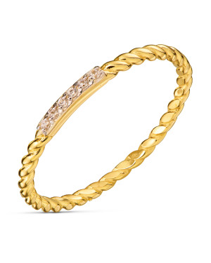 Braided ring 14k stones