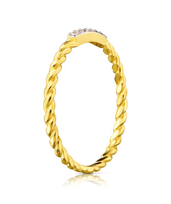 Braided ring 14k stones