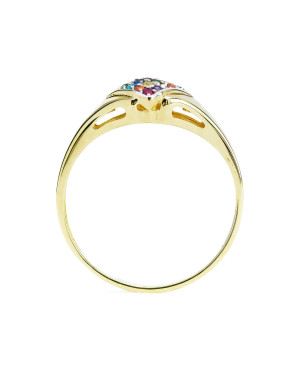 Ring with a square colored stone 14k