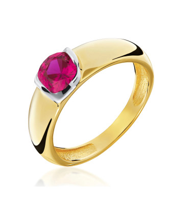 Red stone in 8k gold ring
