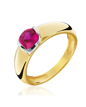 Red stone in 8k gold ring