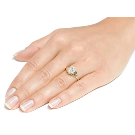 333 gold engagement ring with white zircons P2.982 | GoldJewellery