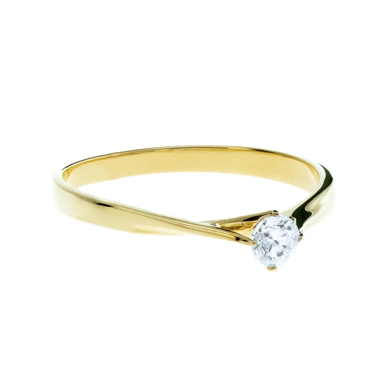 Delicate classic engagement ring with zirconia P2.1033 | GoldJewellery