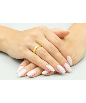 Gold wedding band 4 mm 14k size 6 - 14