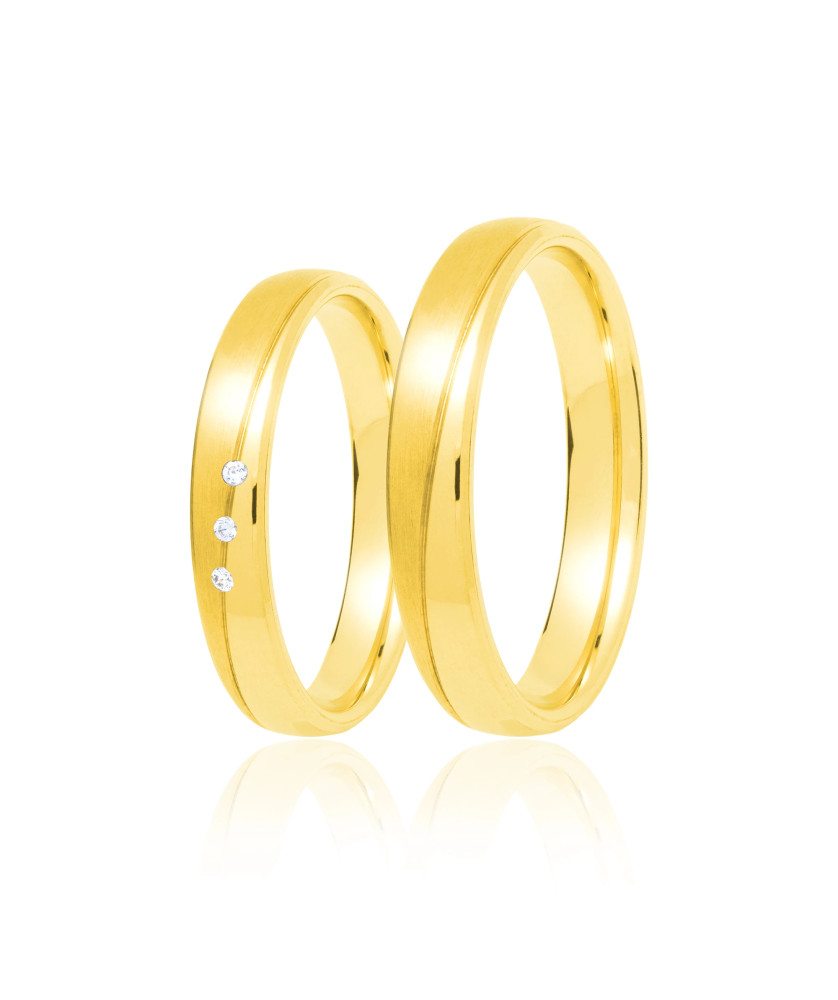 Złota obrączka ślubna 4 mm próba 14k Rozm. 24 - 32