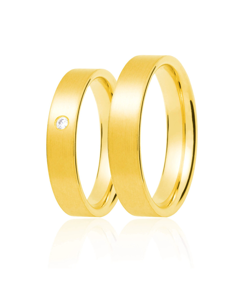 Gold wedding band 4 mm 14k size 6 - 14