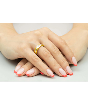 Gold wedding band 4 mm 14k trial Size 24 - 32