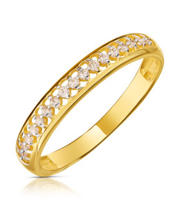 Ring with cubic zirconia all around gold 8k