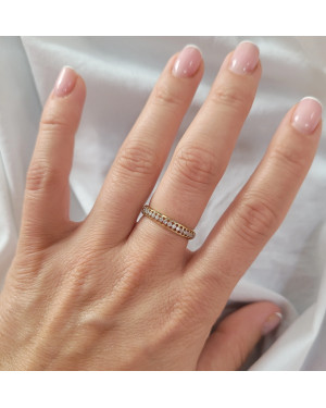 Ring with cubic zirconia all around gold 8k